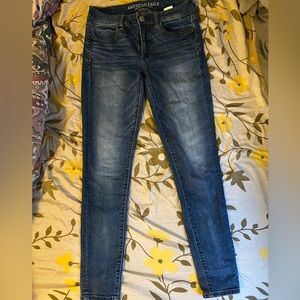 Blue jeggings from American eagles